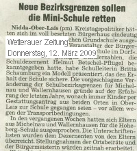 Wetterauer Zeitung 12.03.2009